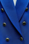 Фото #5 товара Двубортный пиджак приталенного кроя ZARA