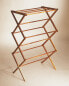 Vertical folding wooden clothes horse