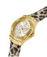 ფოტო #4 პროდუქტის Women's Multi-Function Animal Print Genuine Leather Watch 39mm