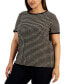 ფოტო #1 პროდუქტის Plus Size Button-Back Short-Sleeve Top