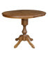 36" Round Top Pedestal Table with 12" Leaf