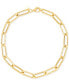 ფოტო #1 პროდუქტის Polished & Textured Paperclip Link Bracelet in 14k Gold