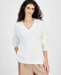 Фото #1 товара Women's Raglan-Sleeve V-Neck Sweater, Created for Macy's