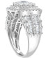 ფოტო #4 პროდუქტის EFFY® Diamond Halo Cluster Ring (2-1/5 ct. t.w.) in 14k White Gold