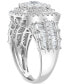 Фото #4 товара EFFY® Diamond Halo Cluster Ring (2-1/5 ct. t.w.) in 14k White Gold