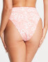 Фото #1 товара Cotton On co-ord high waisted bikini bottom in pink floral