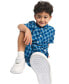 Big Boys Stretchy Checker-Print Button-Down Shirt