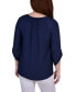 Petite 3/4 Sleeve Honeycomb Henley Top