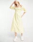 Фото #4 товара Bolongaro Trevor smock midi dress in lemon yellow