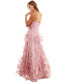 Фото #2 товара Juniors' 3D Floral Ruched Strapless Gown, Created for Macy's