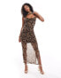 Фото #1 товара JDY mesh maxi dress in leopard print