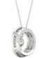 Фото #6 товара Macy's diamond Orbital Halo Pendant Necklace (1/3 ct. t.w.) in 10k White Gold, 16" + 2" extender