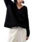 Women's Fluffy-Knit V-Neck Sweater