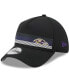 Фото #1 товара Men's Black Baltimore Ravens Flawless Stripe 39THIRTY Flex Hat