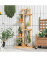 Фото #2 товара 5 Tier 6 Potted Plant Stand Rack Bamboo Display Shelf for Patio Yard