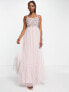 Фото #4 товара Maya embellished corset tulle maxi dress in blush