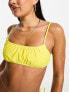 Фото #3 товара Miss Selfridge ruched bikini top in yellow