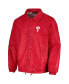 Фото #4 товара Men's Red Philadelphia Phillies Coach's Raglan Full-Snap Windbreaker Jacket