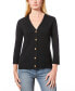 Women's V-Neck Button-Front Cardigan Черный, L - фото #1