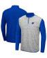 ფოტო #1 პროდუქტის Men's Heather Gray, Royal Boise State Broncos Prospect Quarter-Zip Jacket