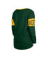 Women's Green Green Bay Packers Lace-Up Notch Neck Long Sleeve T-shirt