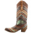 Фото #7 товара Corral Boots Southwest TooledInlay & Studs Snip Toe Cowboy Womens Brown Casual