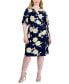 Фото #1 товара Платье с завязкой сбоку Anne Klein Plus Size Flutter-Sleeve