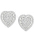 Diamond Heart Cluster Stud Earrings (1/2 ct. t.w.) in Sterling Silver