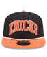 ფოტო #2 პროდუქტის Men's Black/Orange New York Knicks Throwback Team Arch Golfer Snapback Hat