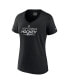 Фото #3 товара Women's Black Tampa Bay Lightning Alternate Wordmark V-Neck T-shirt