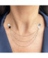 ფოტო #2 პროდუქტის Mother of Pearl and Onyx Three Tier Clover Necklace