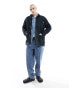 Dickies duck canvas borg lined chore jacket in stone washed black