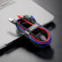 Фото #7 товара Kabel przewód USB 4w1 2 x Iphone Lightning USB-C microUSB w nylonowym oplocie 3.5A 1.2m czarny