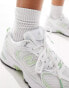 Фото #3 товара New Balance 530 trainers in white and pastel green - exclusive to ASOS