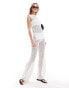 Фото #1 товара ASOS DESIGN beach crochet look wide leg trousers co ord in white