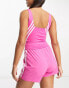 Фото #4 товара adidas Training Train Icons 3 stripe tank top in pink