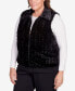 Plus Size Park Place Zip Up Faux Fur Vest with Knit Back