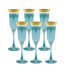 Фото #3 товара Blue Flutes with a Gold Band, Set of 6