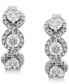 ფოტო #3 პროდუქტის Diamond Triple Halo Huggie Hoop Earrings (1/2 ct. t.w.) in 10k White Gold