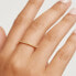 Minimalist gold-plated ring with glittering zircons White Essential Gold AN01-347