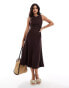 Фото #3 товара Forever New cross back linen midaxi dress in brown