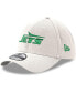 Фото #1 товара Men's White New York Jets Throwback Wordmark Iced Ii 39Thirty Flex Hat