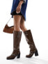 Фото #4 товара Public Desire Nashville knee boot with hardware in distressed brown