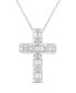 Cubic Zirconia Cross Necklace (1 1/2 ct. t.w.) in Sterling Silver