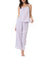 Фото #1 товара Women's 2-Pc. Tie-Strap Cami Pajamas Set