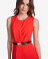 Фото #5 товара Women's Belted A-Line Dress