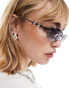 Фото #2 товара Reclaimed Vintage limited edition pierced rimless sunglasses in gunmetal