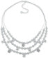 Фото #1 товара Anne Klein silver-Tone Crystal Snowflake & Imitation Pearl Layered Collar Necklace, 16" + 3" extender