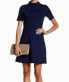 The Vanity Room 161286 Women's Mock Neck Fit and Flare Dress Navy Sz. Small