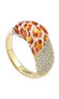 ფოტო #1 პროდუქტის Suzy Levian Sterling Silver Cubic Zirconia Pave Leopard "Wild Side" Ring